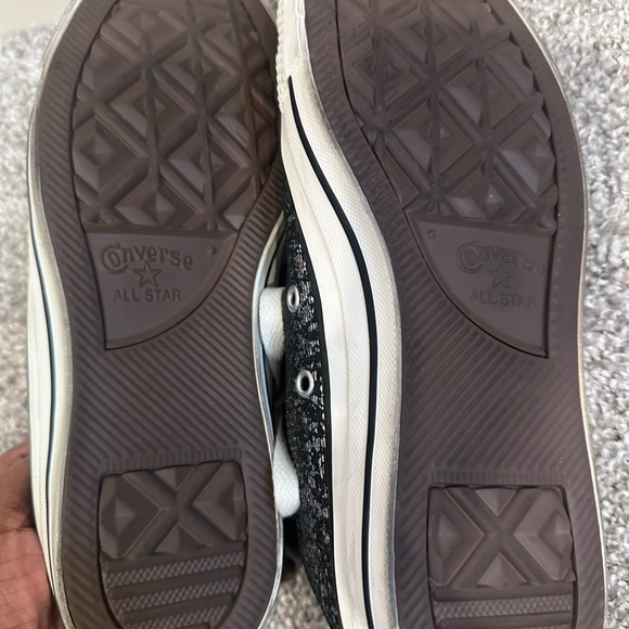 Converse Chuck Taylor Black All Star Glitter Low Top Sneakers Sz 9 - Picture 11 of 11